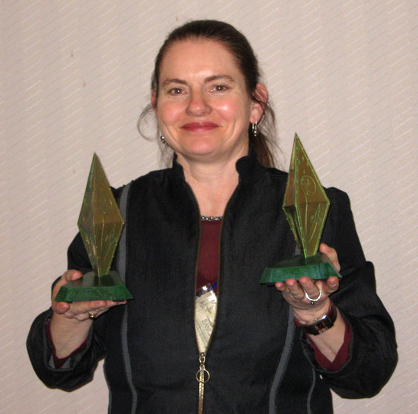 Helen with her awards