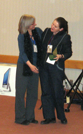 Helen receiving her award from Julie Czernada